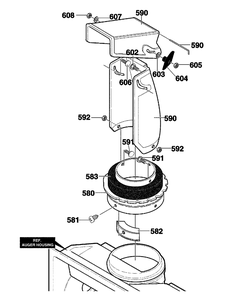 Discharge Chute Diagram and Parts List for 621450X4E 2001 Briggs and Stratton Snow Blower